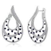 1.49ct Diamond & 0.83ct Blue Sapphire 14k White Gold Earring